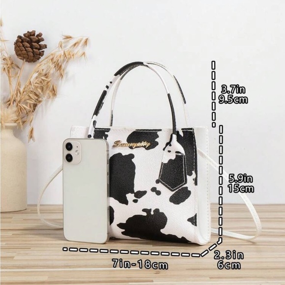 ⚠️Clearance Cow Print Mini Square Crossbody Handle Bag - Picture 4 of 4